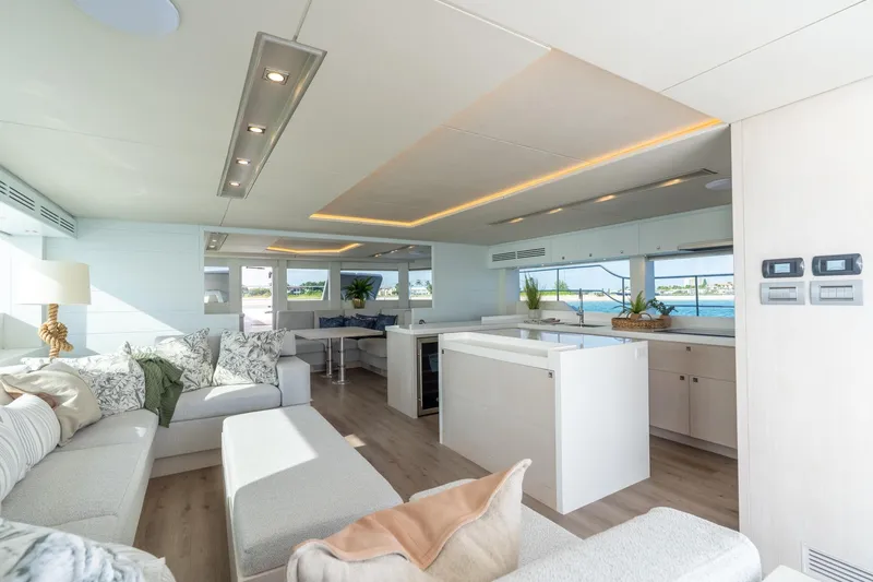  Yacht Photos Pics Luxurious interior of 2025 Two Oceans 555 - 008 yacht with modern decor and ocean view.