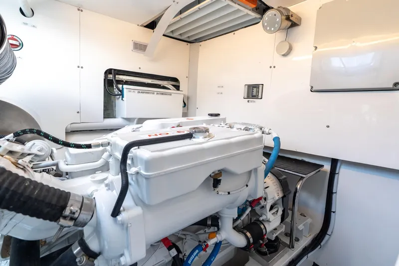  Yacht Photos Pics Engine room of Two Oceans 555 - 008, 2025 model, showcasing advanced marine machinery.