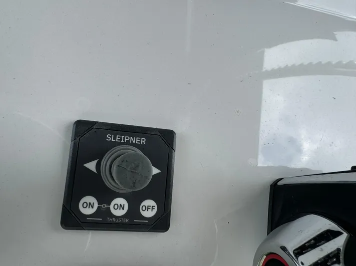  Yacht Photos Pics Control panel of 2023 Front Runner 36 Center Console boat with Sleipner thruster.