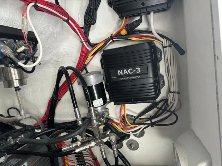  Yacht Photos Pics 2023 Front Runner 36 Center Console wiring with NAC-3 autopilot controller.