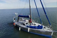 Sailing yacht "Lucky II" on calm waters, Custom Patago 40, 2019 model.