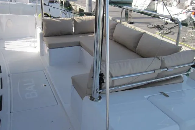  Yacht Photos Pics Luxurious seating area on a 2020 Bali 4.3 catamaran deck.