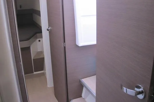  Yacht Photos Pics Interior of 2020 Bali 4.3 yacht, featuring a compact cabin and modern design.