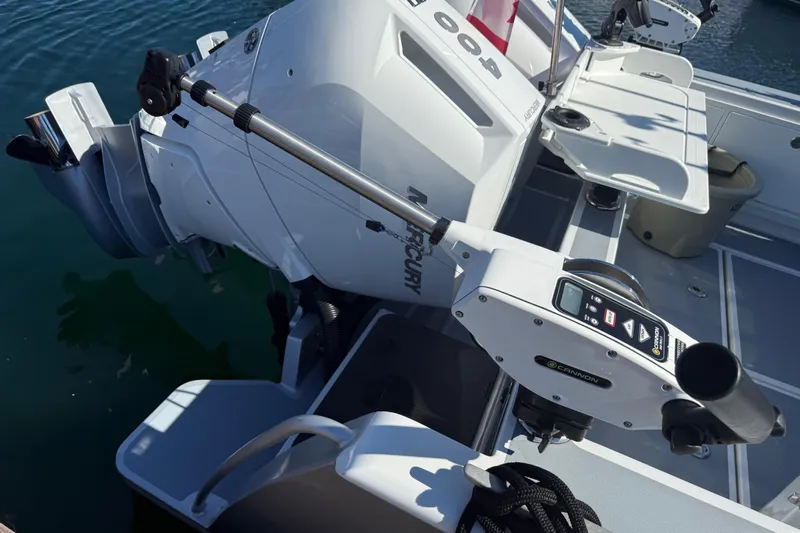 Hardy Yacht Photos Pics 2020 Coastal Craft 33 ProFish boat with Mercury outboard motor and fishing equipment.