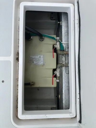  Yacht Photos Pics Boat compartment with plumbing and wiring, True North 34OE, 2018 model.