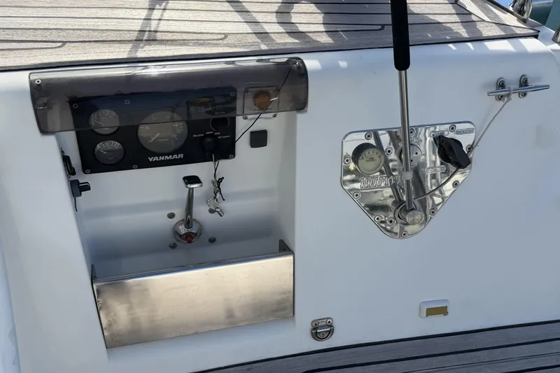 Heartbreaker Yacht Photos Pics Control panel of 2011 X-Yachts X-55 sailboat with Yanmar engine controls.