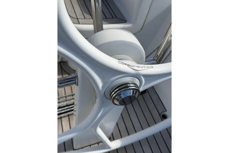 Heartbreaker Yacht Photos Pics Steering wheel of 2011 X-Yachts X-55, featuring Carbonautica design.
