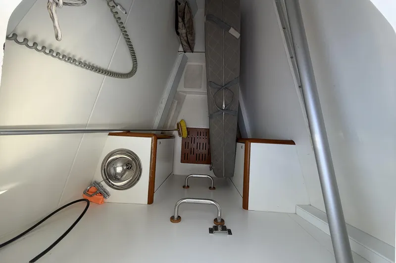 Heartbreaker Yacht Photos Pics Interior of 2011 X-Yachts X-55 sailboat with storage and equipment.