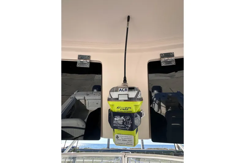  Yacht Photos Pics ACR GPS device mounted on 2007 Grady-White Marlin 300 boat ceiling.