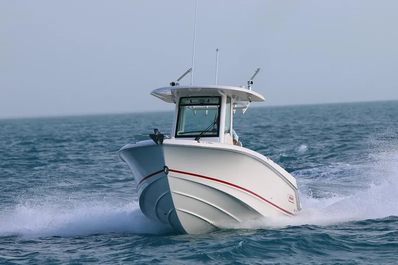  Yacht Photos Pics Manufacturer Provided Image: 2025 Boston Whaler 250 Outrage cruising on open water.