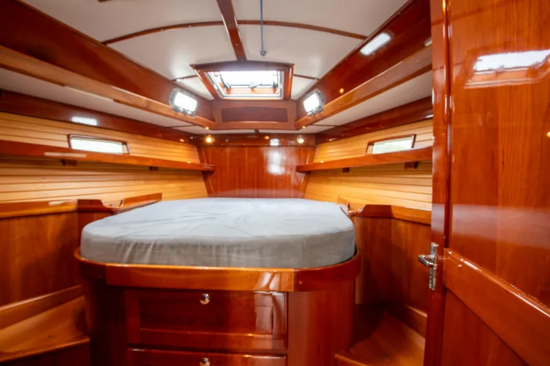 Next Boat Yacht Photos Pics Luxurious wooden cabin interior of 2007 Morris Ocean Series 45 yacht.