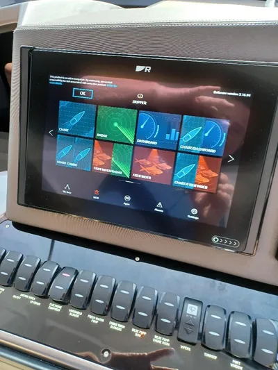 Must Sell, Make An Offer Yacht Photos Pics Touchscreen control panel on 2022 Galeon 410 HTC yacht dashboard.