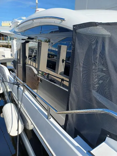 Must Sell, Make An Offer Yacht Photos Pics 2022 Galeon 410 HTC yacht docked, featuring sleek design and modern amenities.