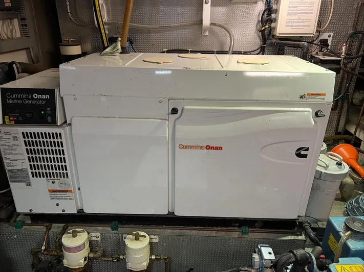 Hama Yacht Photos Pics Cummins Onan marine generator in a 1994 Custom ABATS Gulet Ketch engine room.