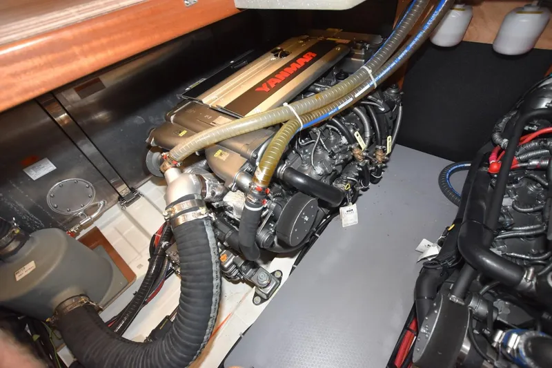  Yacht Photos Pics Engine room of 2023 Beneteau Swift Trawler 41 Fly with Yanmar engine.