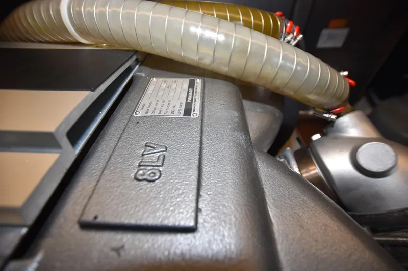  Yacht Photos Pics Engine detail of 2023 Beneteau Swift Trawler 41 Fly, featuring Yanmar 8LV.