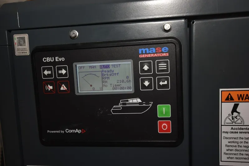  Yacht Photos Pics Control panel of a Mase generator on a 2023 Beneteau Swift Trawler 41 Fly.