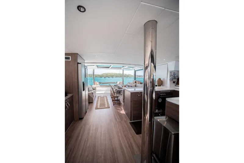 Southern Queen Yacht Photos Pics Interior of 2022 Bali 5.4 yacht with modern design and ocean view.