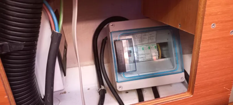 Pelican Yacht Photos Pics Electrical panel inside a 2020 Dufour 460 Grand Large yacht.