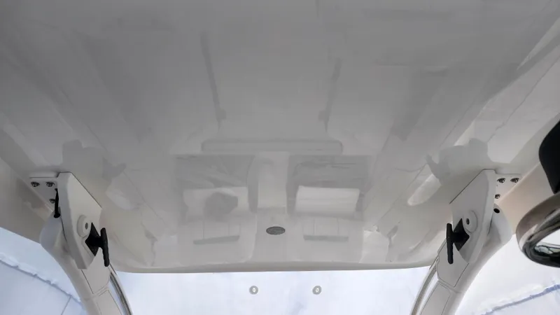  Yacht Photos Pics 2025 Regal LX6 boat interior ceiling with sleek, modern design elements.