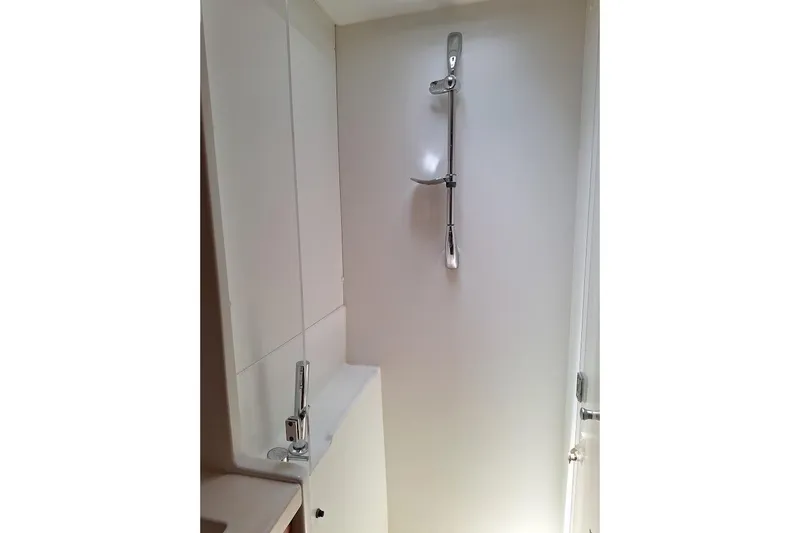 Kala Yacht Photos Pics Shower area in 2016 Lagoon 450 F yacht, featuring modern fixtures and sleek design.