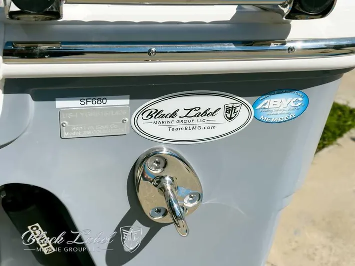 Your Next Boat! Yacht Photos Pics 2025 Sea Fox 288 Commander boat with Black Label Marine Group and ABYC member stickers.