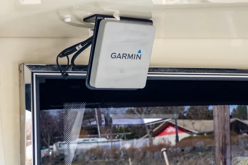  Yacht Photos Pics Garmin device installed on 2019 Targa 32 boat, interior view.