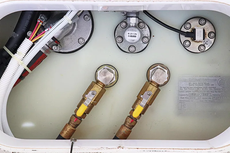  Yacht Photos Pics 2021 Tiara Sport 34 LX fuel system components and connections.