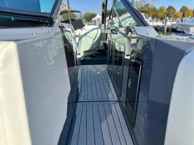  Yacht Photos Pics 2017 Cruisers Yachts 338 SOUTH BEACH deck with sleek design and modern features.