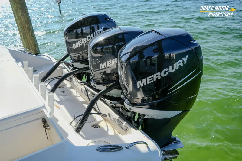 Yacht Photos Pics 2018 Key West Billistic 351 Center Console with triple Mercury outboard engines.