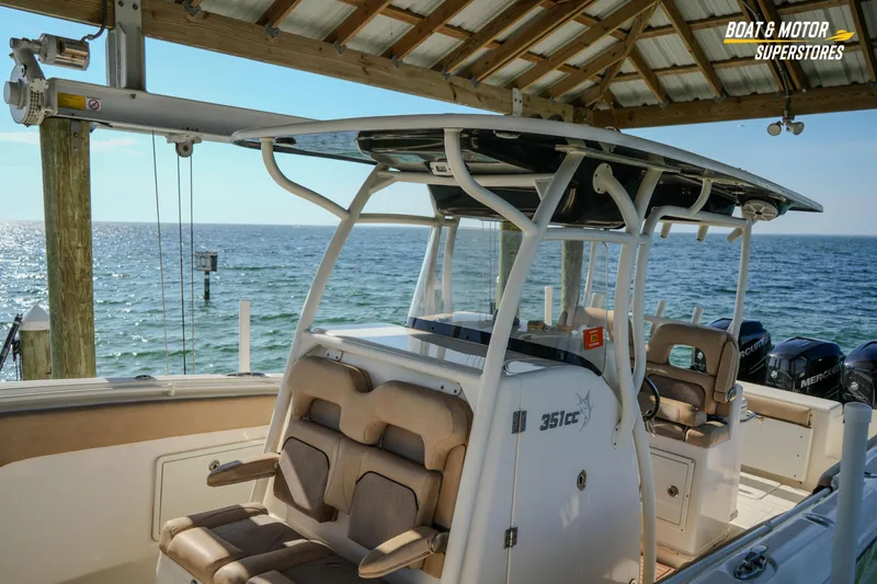  Yacht Photos Pics 2018 Key West Billistic 351 Center Console boat docked by the ocean.