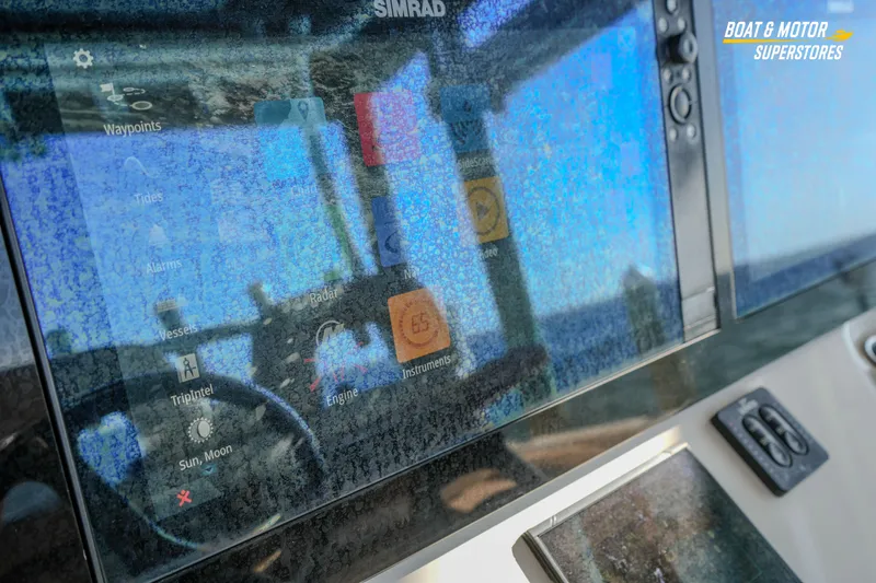  Yacht Photos Pics 2018 Key West Billistic 351 Center Console with Simrad navigation display.