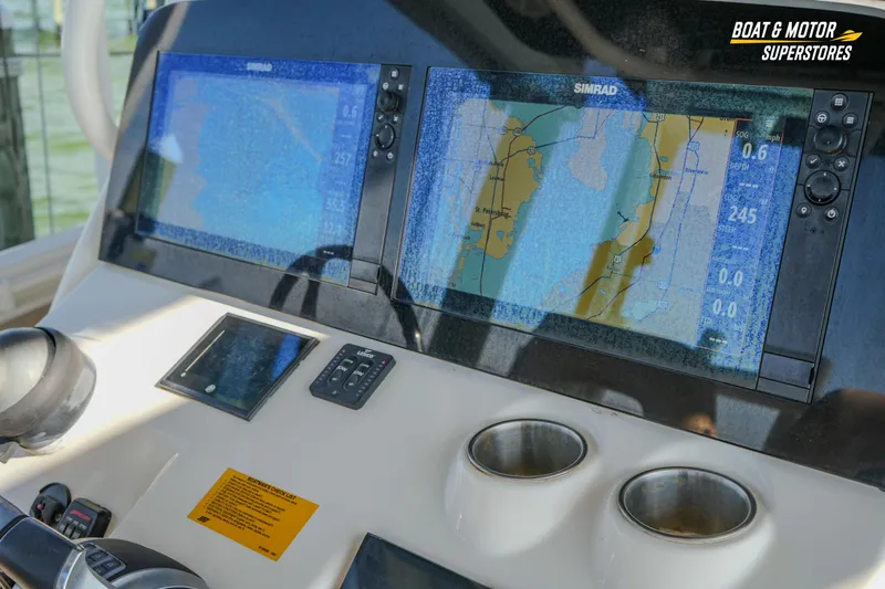  Yacht Photos Pics 2018 Key West Billistic 351 Center Console dashboard with navigation screens.