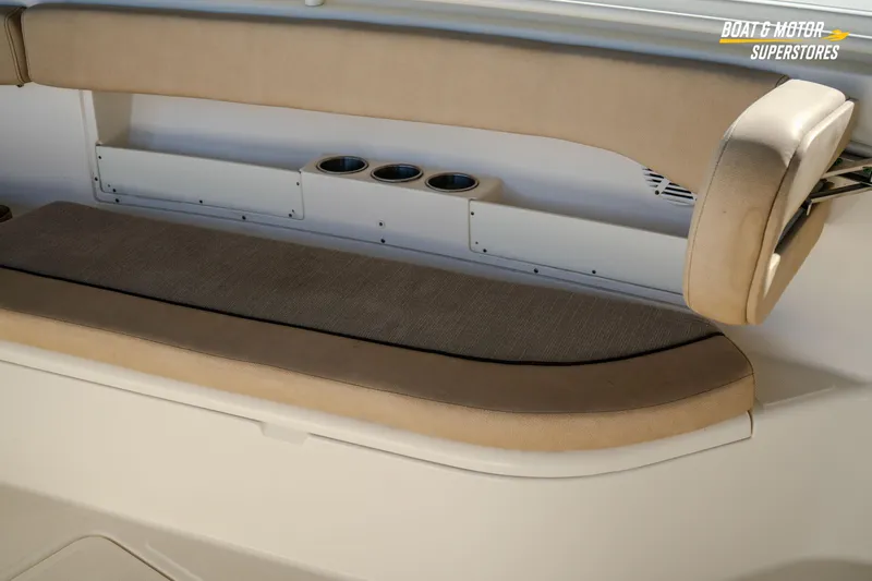  Yacht Photos Pics 2018 Key West Billistic 351 Center Console boat seating with cup holders.