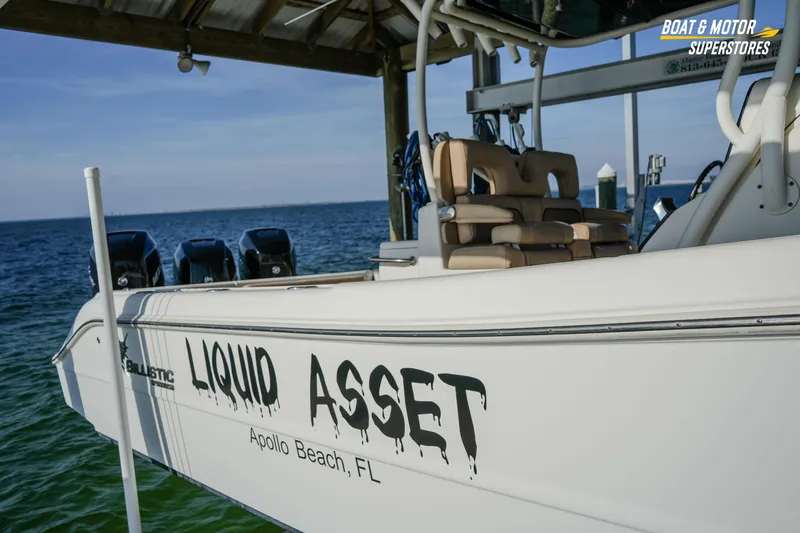  Yacht Photos Pics 2018 Key West Billistic 351 Center Console boat named "Liquid Asset" docked at Apollo Beach.