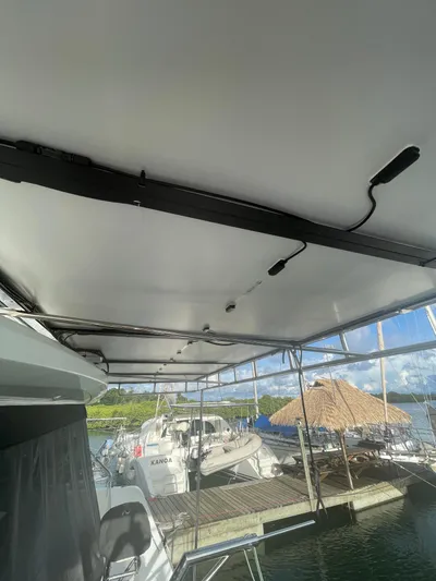 Matilda Mia Yacht Photos Pics 2015 Lagoon 52 yacht docked at marina with clear sky.