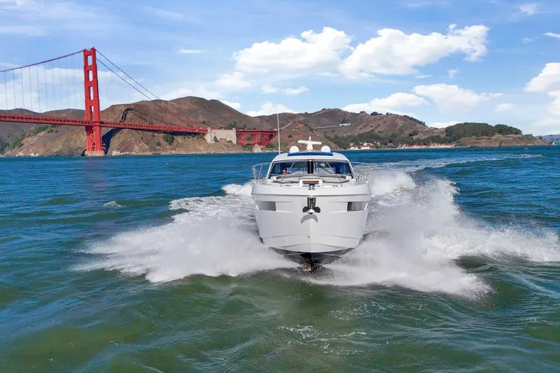 Simply Complicated Yacht Photos Pics 2019 Cruisers Yachts 54 Cantius cruising near Golden Gate Bridge, San Francisco.