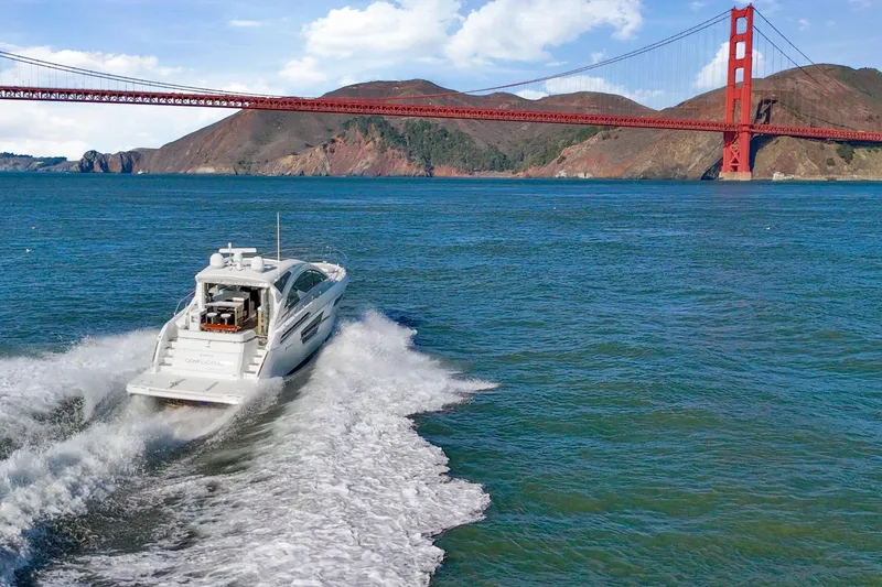 Simply Complicated Yacht Photos Pics 2019 Cruisers Yachts 54 Cantius cruising near Golden Gate Bridge, San Francisco.