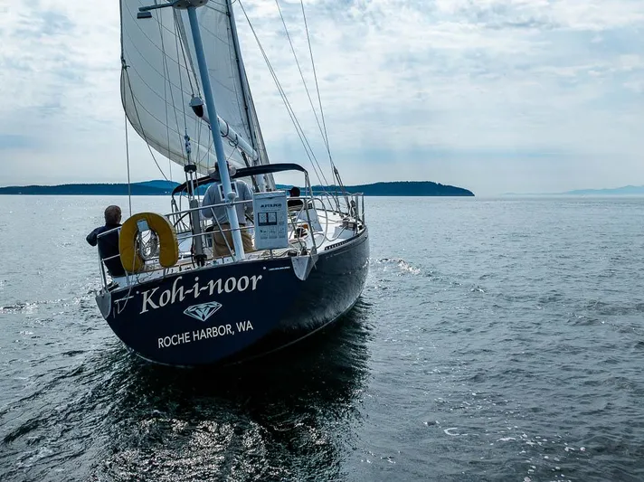 Koh - I - Noor Yacht Photos Pics Sailing yacht "Koh-i-noor" on open water, C&C 61 model, 1974, Roche Harbor, WA.