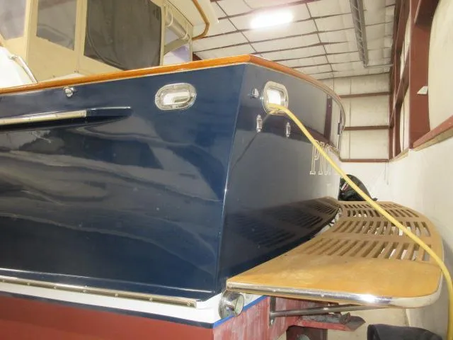  Yacht Photos Pics 2003 Legacy Yachts 34 Sedan in indoor storage.