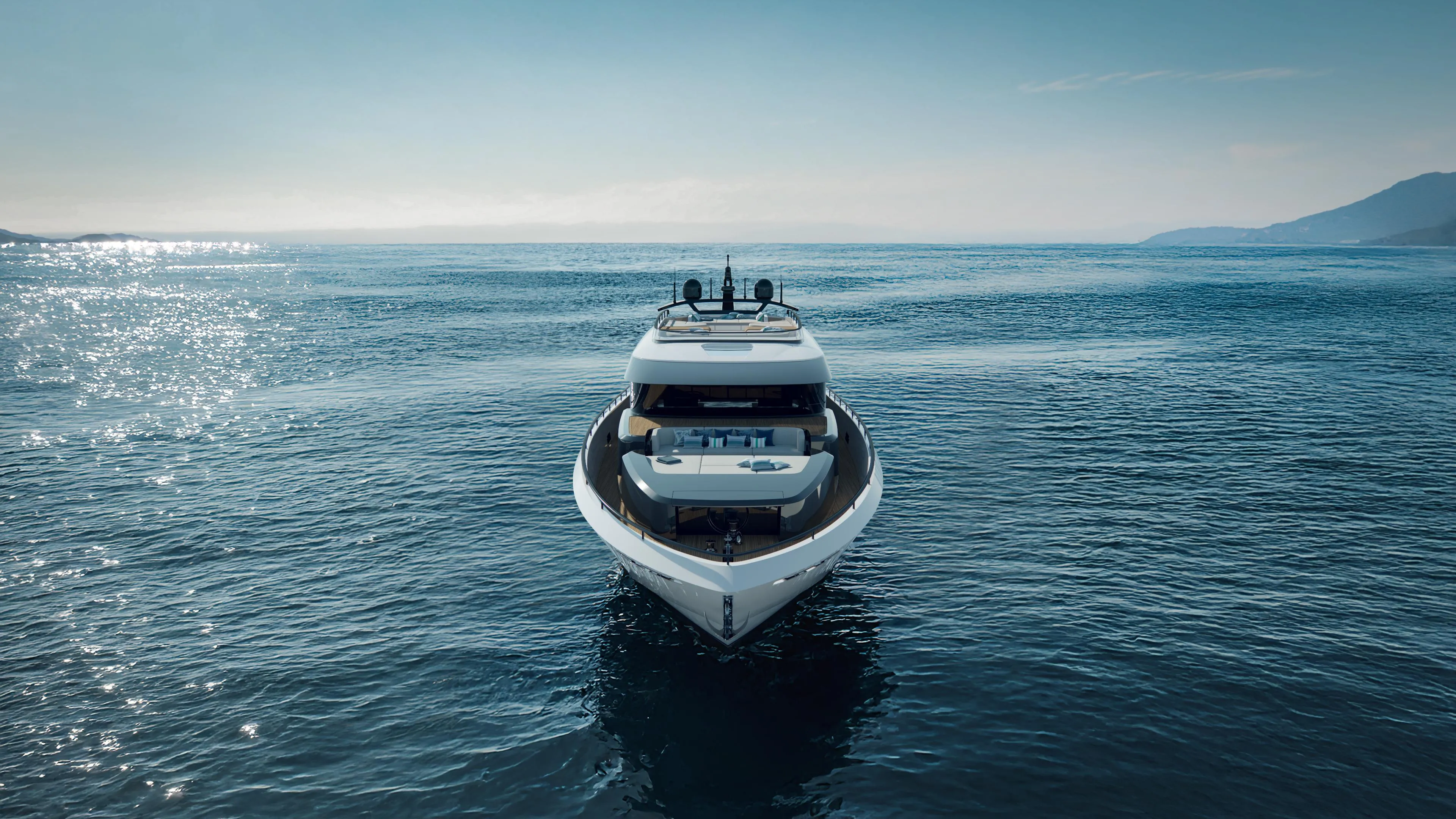 Luxurious 2026 AB 95C yacht cruising on serene ocean waters.