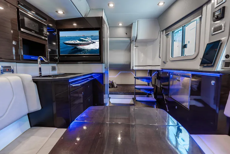  Yacht Photos Pics Luxurious interior of 2017 Formula 430 All Sport Crossover with modern amenities and sleek design.