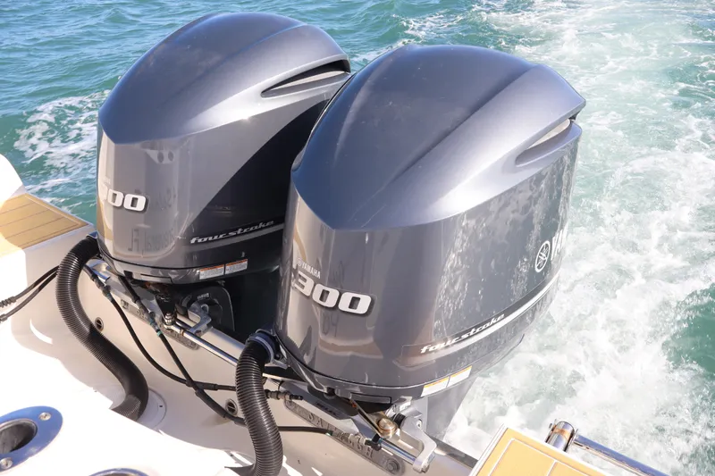  Yacht Photos Pics Twin Yamaha 300 outboard engines on a 2017 Sailfish 320 CC boat.