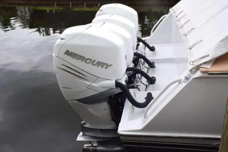 43' Jim Smith Walkaround Yacht Photos Pics Verados mounted on integral transom