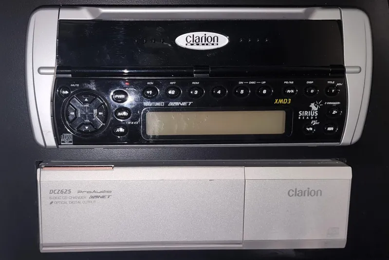 Keep The Faith Yacht Photos Pics Clarion marine stereo system in a 2005 Sea Ray 340 Sundancer boat.