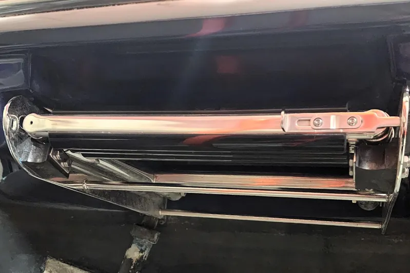 Keep The Faith Yacht Photos Pics Stainless steel component of a 2005 Sea Ray 340 Sundancer boat.