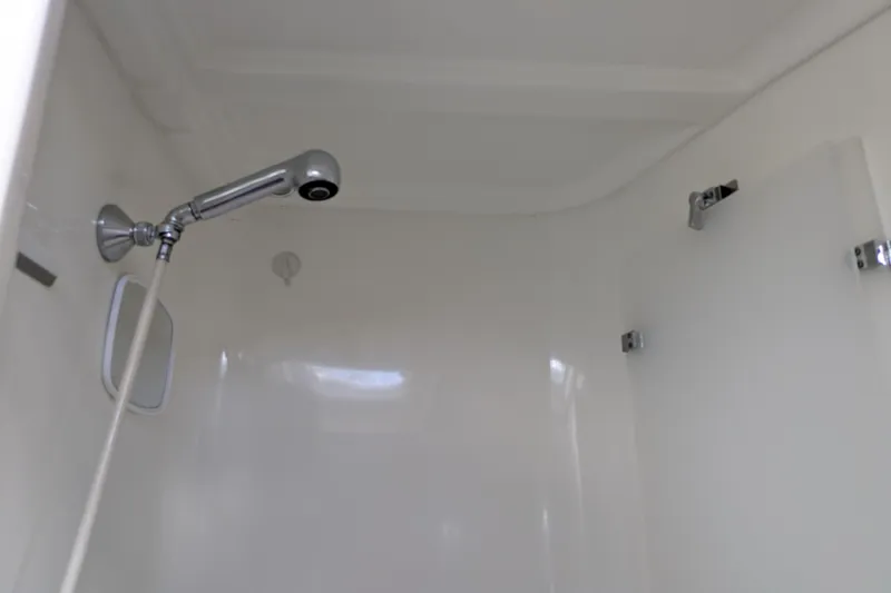 Laylay Yacht Photos Pics Shower area in 2003 Beneteau Oceanis Clipper 473 yacht bathroom.