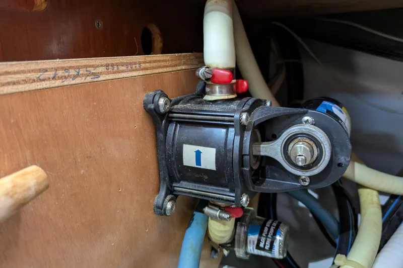 Laylay Yacht Photos Pics Bilge pump system inside a 2003 Beneteau Oceanis Clipper 473 yacht.