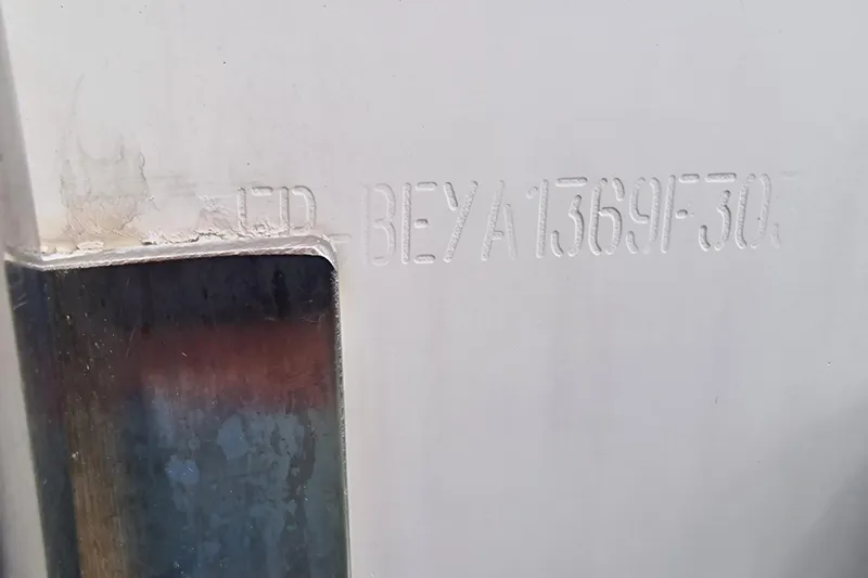 Laylay Yacht Photos Pics Hull identification number on 2003 Beneteau Oceanis Clipper 473 sailboat.