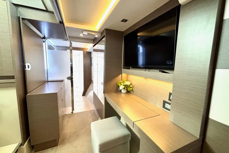  Yacht Photos Pics Luxurious interior of 2022 Leopard 46 Powercat with modern design and elegant furnishings.